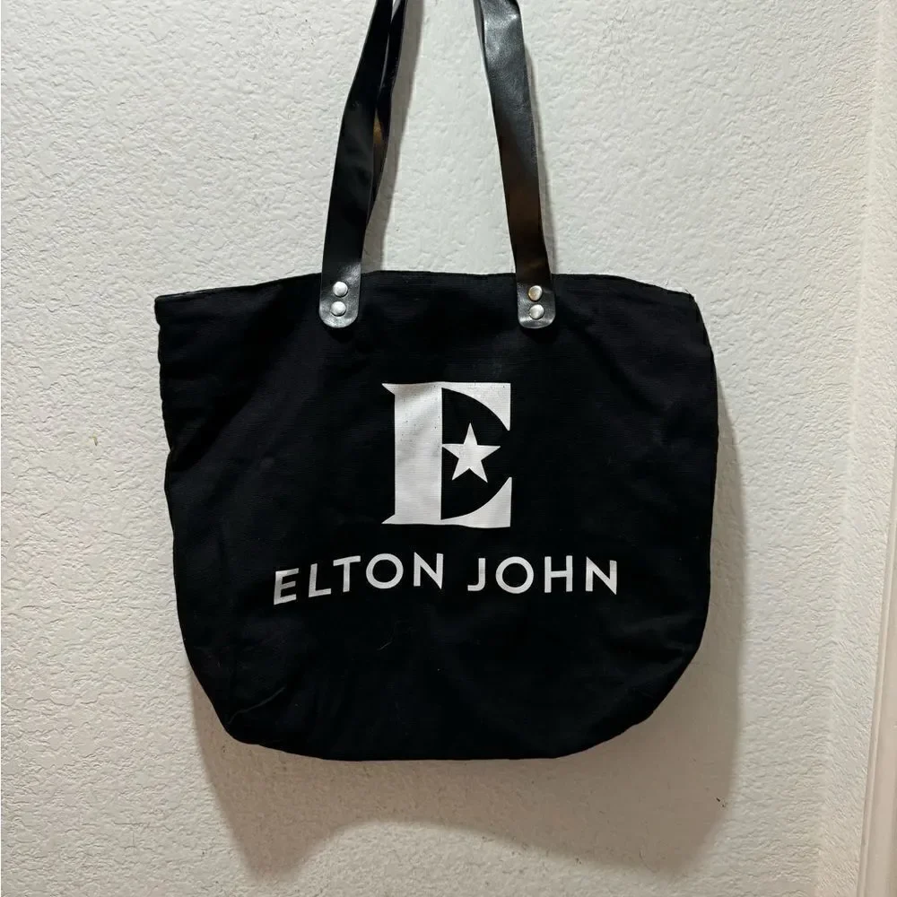 Elton John Black Tote Bag